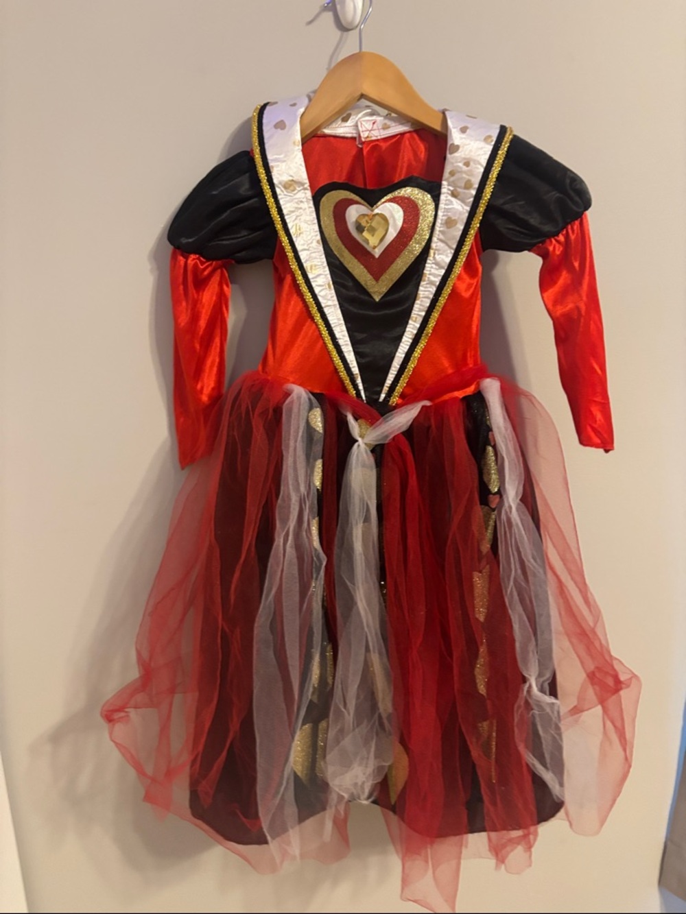Kids Red and Black Queen of Hearts Costume by